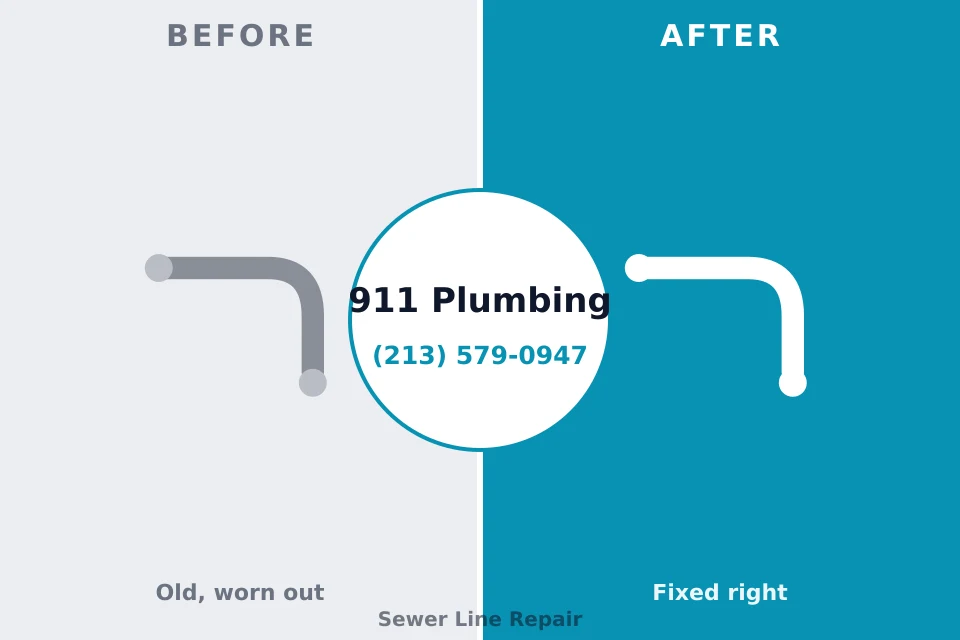Before and after: plumbing repair Riverside, IL